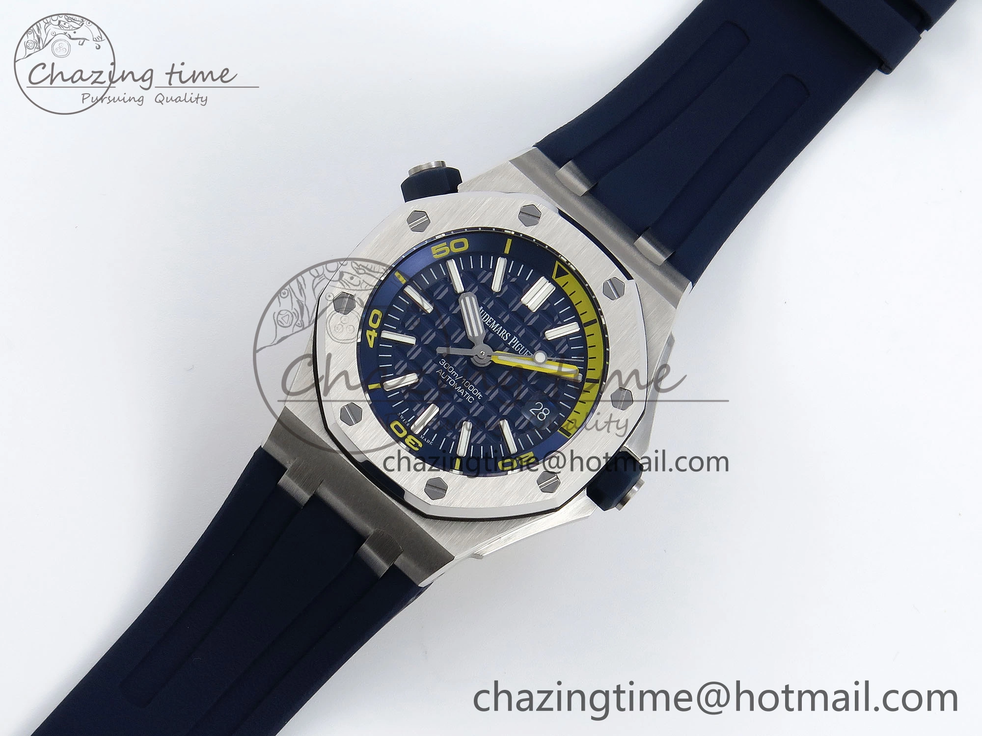 ROYAL OAK OFFSHORE DIVER 15710 IPF 1:1 BEST EDITION BLUE DIAL ON BLUE RUBBER STRAP SA3120 SUPER CLONE RelaxedFit 4511