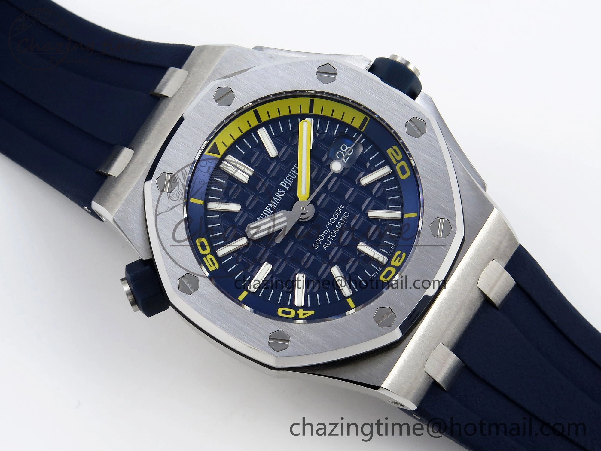 ROYAL OAK OFFSHORE DIVER 15710 IPF 1:1 BEST EDITION BLUE DIAL ON BLUE RUBBER STRAP SA3120 SUPER CLONE RelaxedFit 4511