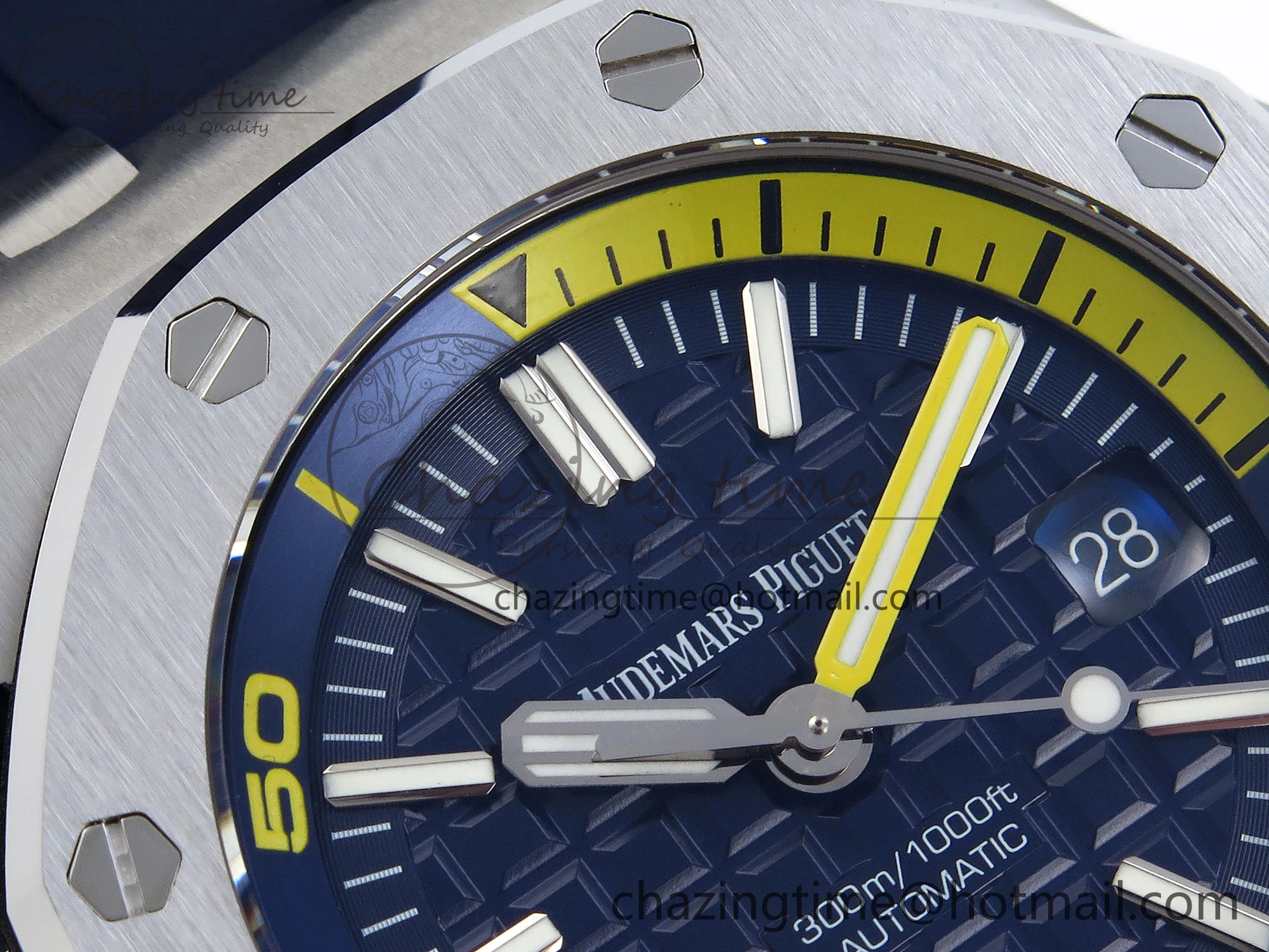 ROYAL OAK OFFSHORE DIVER 15710 IPF 1:1 BEST EDITION BLUE DIAL ON BLUE RUBBER STRAP SA3120 SUPER CLONE RelaxedFit 4511