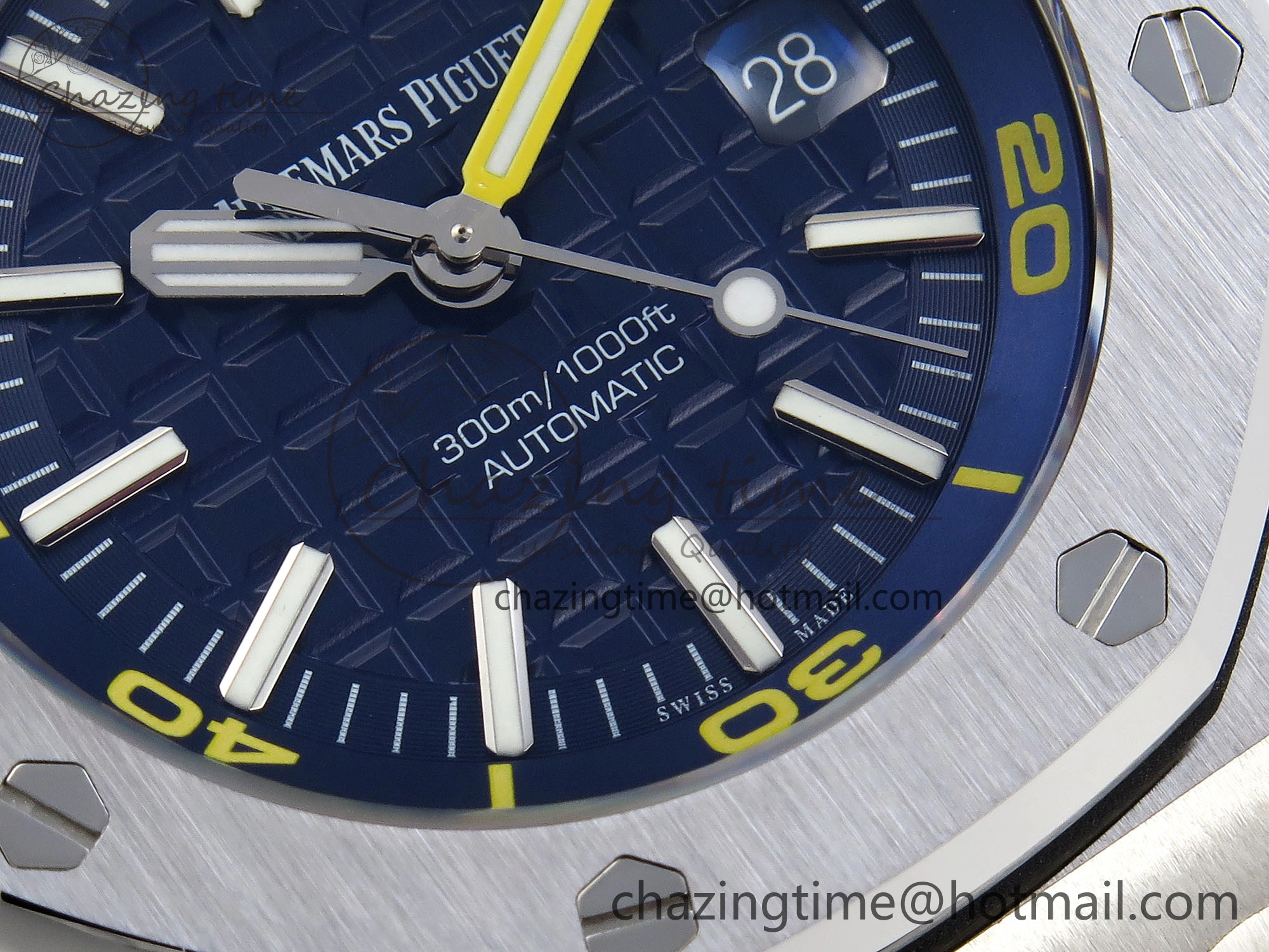 ROYAL OAK OFFSHORE DIVER 15710 IPF 1:1 BEST EDITION BLUE DIAL ON BLUE RUBBER STRAP SA3120 SUPER CLONE RelaxedFit 4511