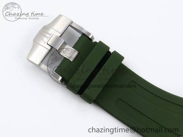 SunProtective ROYAL OAK OFFSHORE DIVER 15710 IPF 1:1 BEST EDITION GREEN DIAL ON GREEN RUBBER STRAP SA3120 SUPER CLONE 4510
