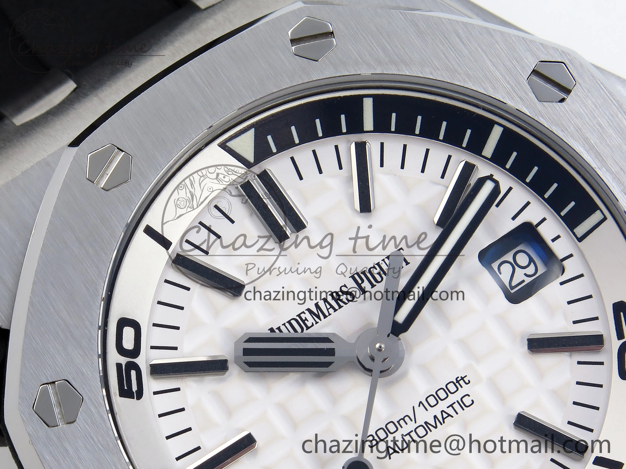 SmartChoice ROYAL OAK OFFSHORE DIVER 15710 IPF 1:1 BEST EDITION WHITE DIAL ON BLACK RUBBER STRAP SA3120 SUPER CLONE 4507
