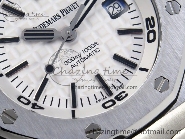 SmartChoice ROYAL OAK OFFSHORE DIVER 15710 IPF 1:1 BEST EDITION WHITE DIAL ON BLACK RUBBER STRAP SA3120 SUPER CLONE 4507