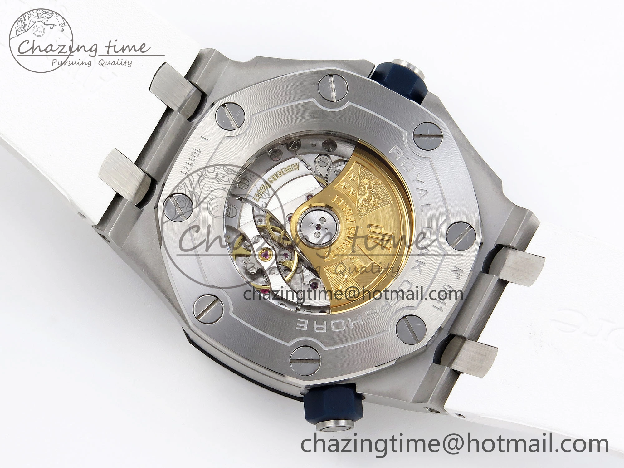 ROYAL OAK OFFSHORE DIVER 15710 IPF 1:1 BEST EDITION WHITE DIAL ON WHITE RUBBER STRAP SA3120 SUPER CLONE DailyWear 4509
