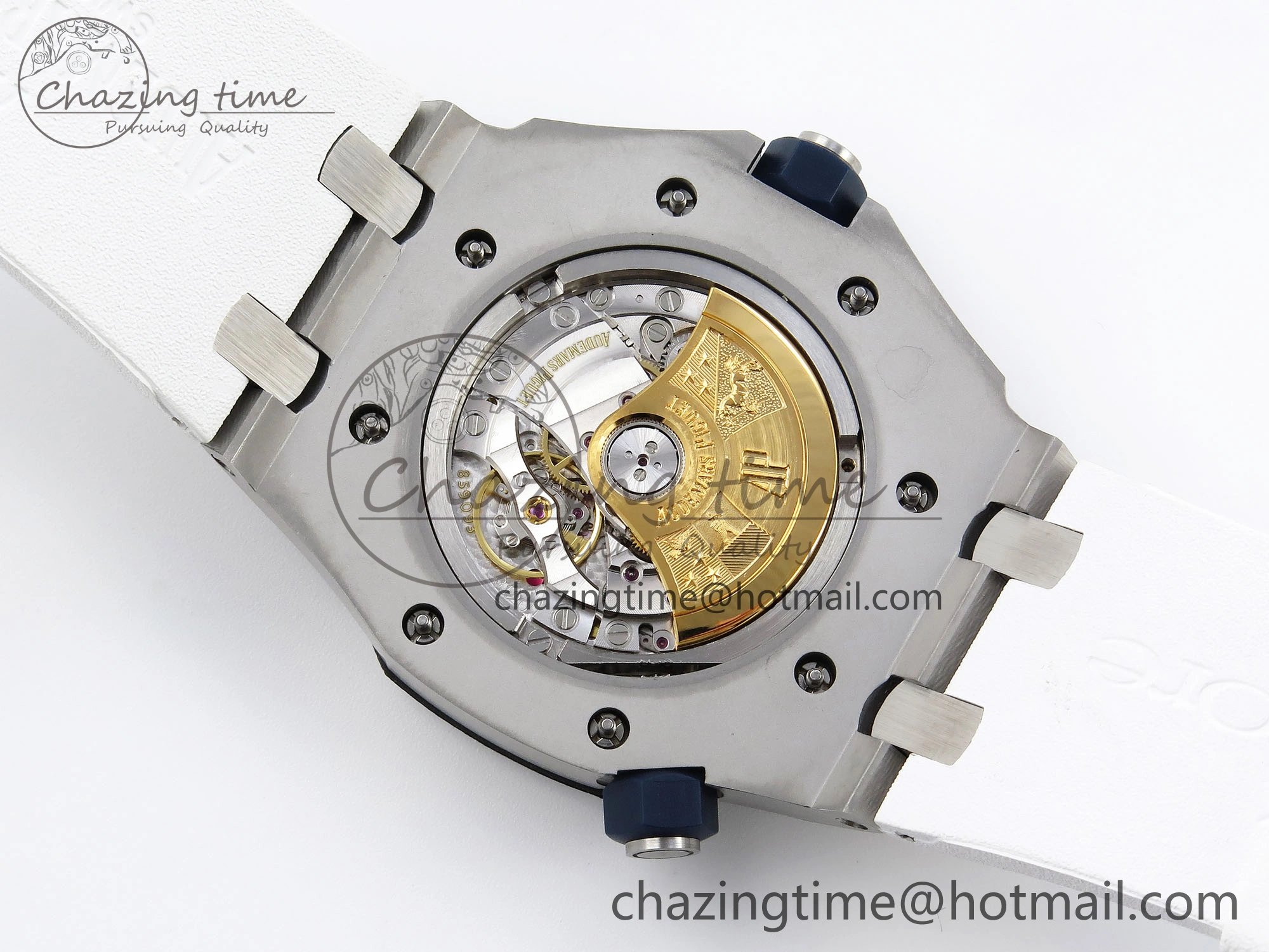 ROYAL OAK OFFSHORE DIVER 15710 IPF 1:1 BEST EDITION WHITE DIAL ON WHITE RUBBER STRAP SA3120 SUPER CLONE DailyWear 4509