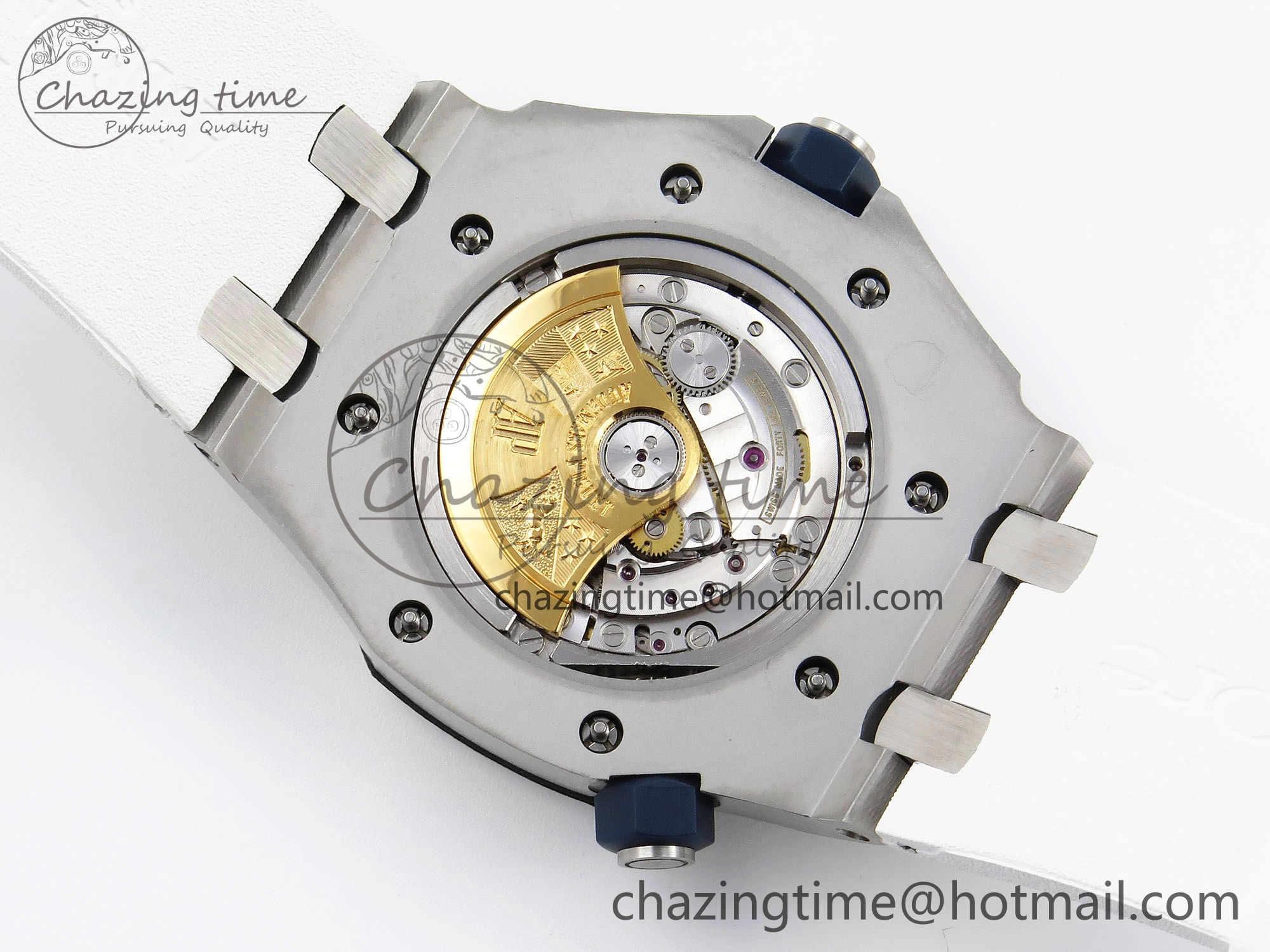 ROYAL OAK OFFSHORE DIVER 15710 IPF 1:1 BEST EDITION WHITE DIAL ON WHITE RUBBER STRAP SA3120 SUPER CLONE DailyWear 4509