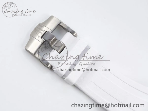ROYAL OAK OFFSHORE DIVER 15710 IPF 1:1 BEST EDITION WHITE DIAL ON WHITE RUBBER STRAP SA3120 SUPER CLONE DailyWear 4509