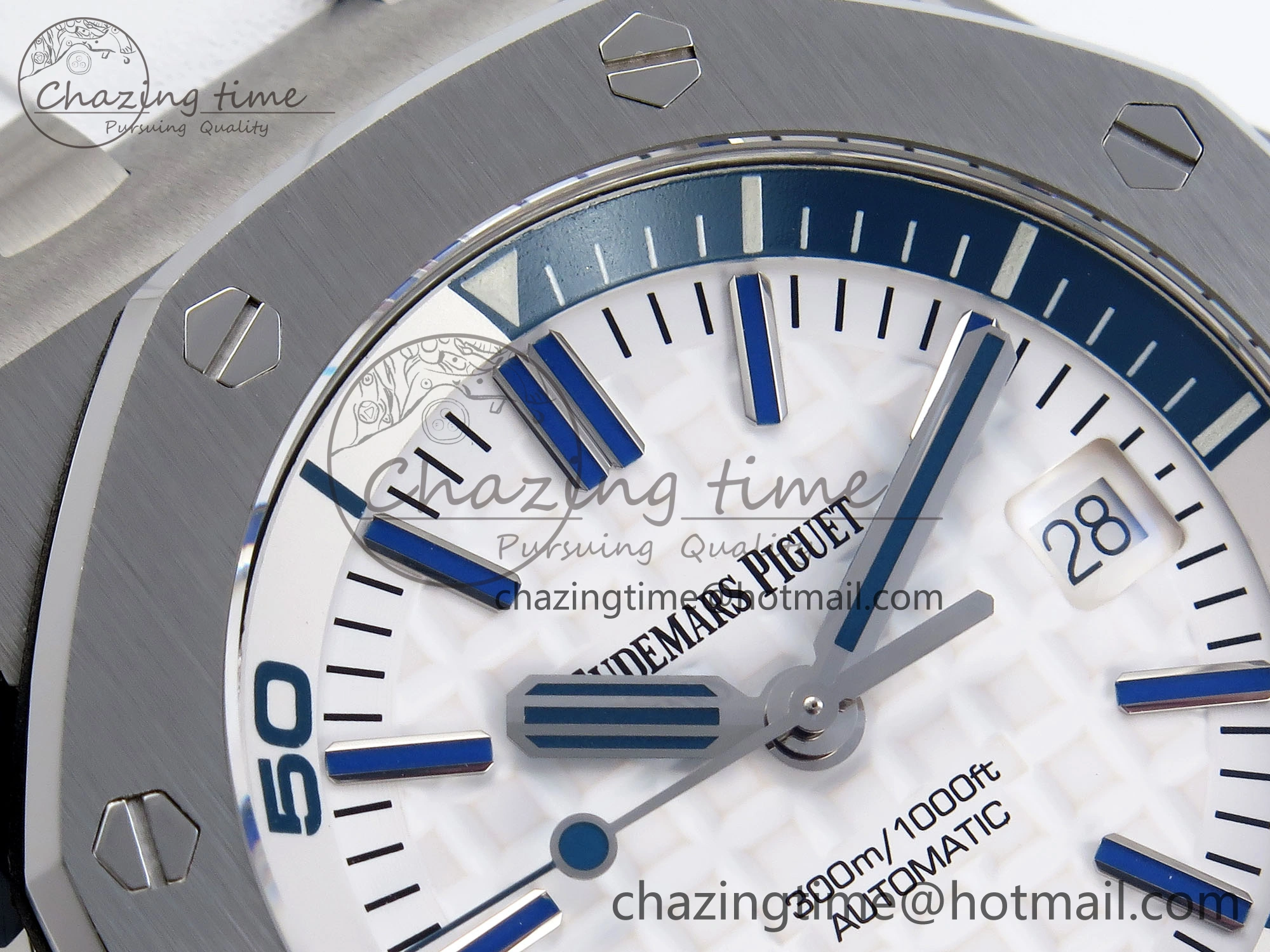ROYAL OAK OFFSHORE DIVER 15710 IPF 1:1 BEST EDITION WHITE DIAL ON WHITE RUBBER STRAP SA3120 SUPER CLONE DailyWear 4509