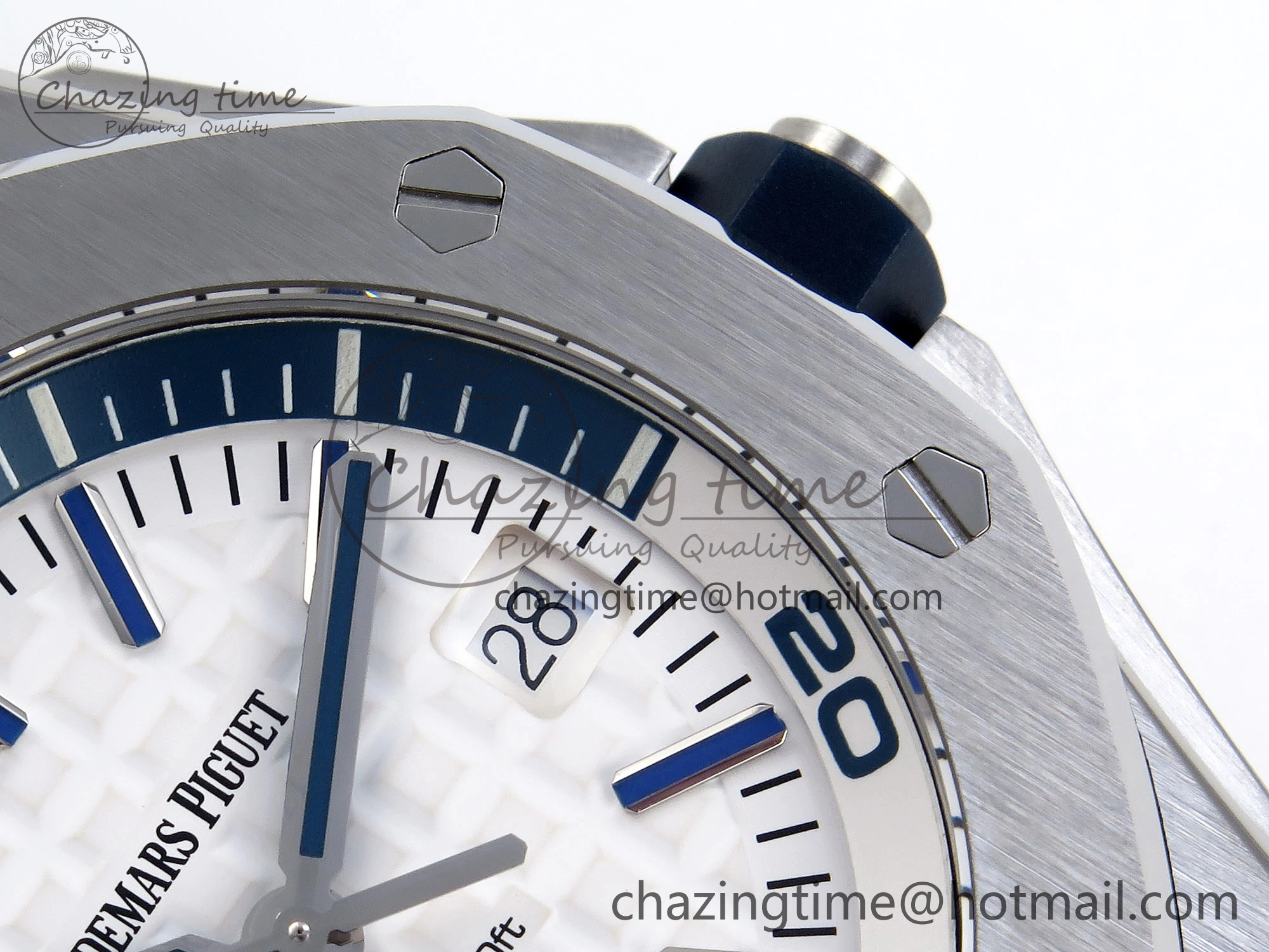 ROYAL OAK OFFSHORE DIVER 15710 IPF 1:1 BEST EDITION WHITE DIAL ON WHITE RUBBER STRAP SA3120 SUPER CLONE DailyWear 4509