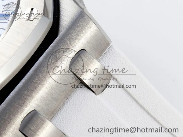 ROYAL OAK OFFSHORE DIVER 15710 IPF 1:1 BEST EDITION WHITE DIAL ON WHITE RUBBER STRAP SA3120 SUPER CLONE DailyWear 4509