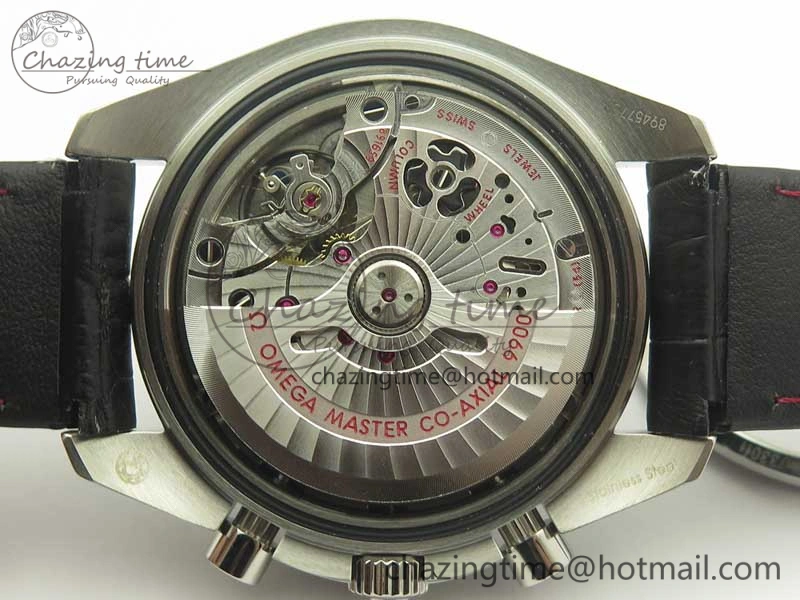 Sleek Racing Master Chronometer OMF 1:1 Best Edition Black Dial on Black Leather Strap A 7998