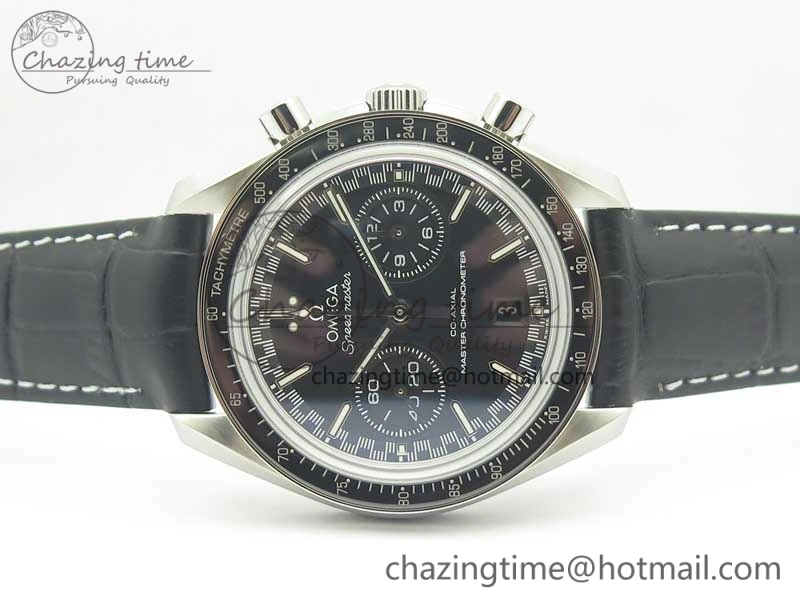 Sleek Racing Master Chronometer OMF 1:1 Best Edition Black Dial on Black Leather Strap A 7998