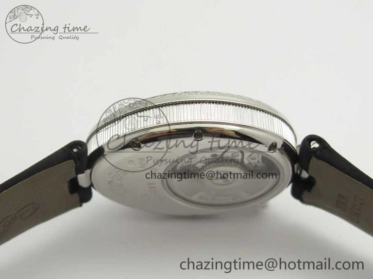 HighPerformance Reine de Naples 8918BB SS ZF 1:1 Best Edition White MOP Dial Diamonds Bezel on Black Fabric Strap A 5340
