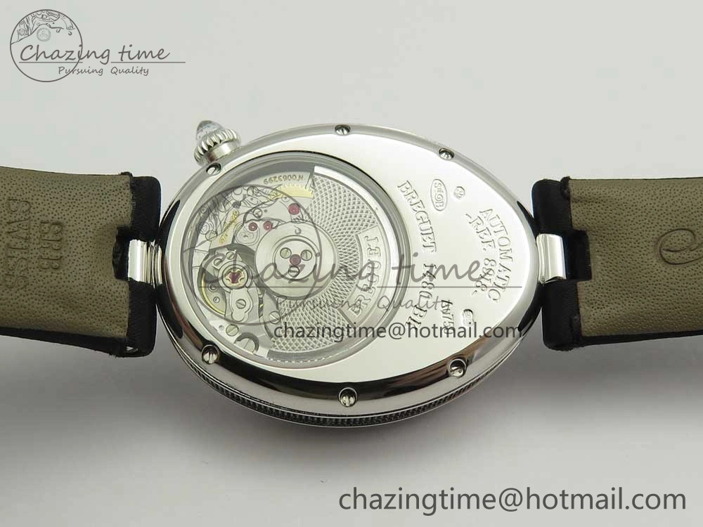 HighPerformance Reine de Naples 8918BB SS ZF 1:1 Best Edition White MOP Dial Diamonds Bezel on Black Fabric Strap A 5340