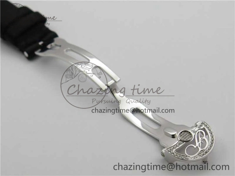 Original Reine de Naples 8928BB SS ZF 1:1 Best Edition White MOP Dial Diamonds Bezel on Black Fabric Strap A 5333