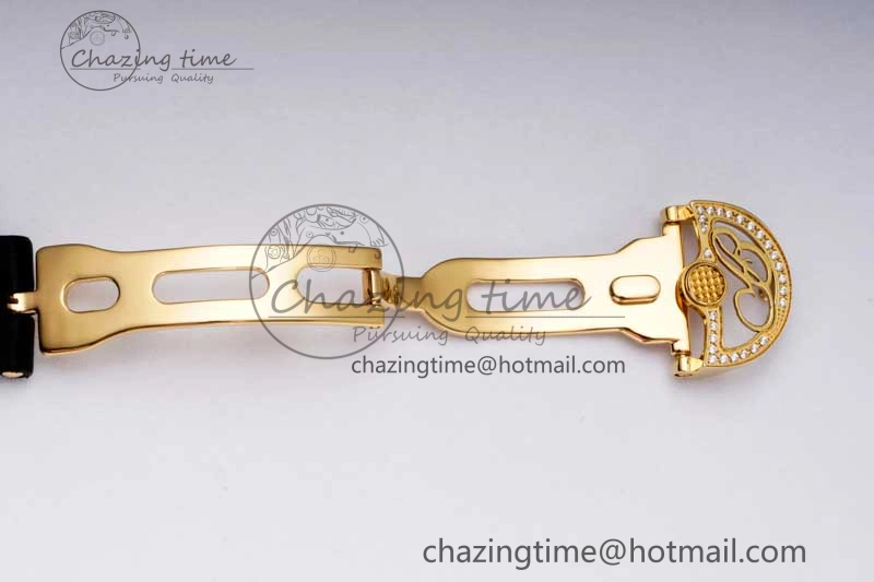Reine de Naples YG ZF 1:1 Best Edition White Arabic Dial Diamonds Bezel on Black Fabric Strap A537 V UrbanChic 5323