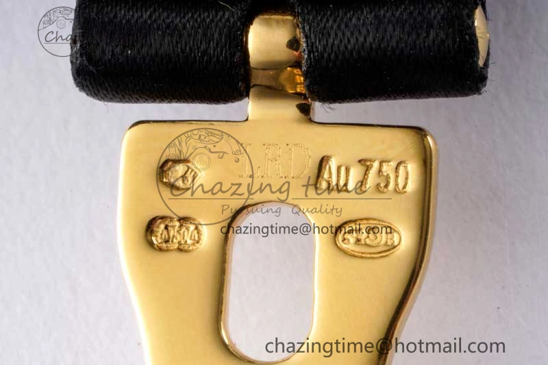 Reine de Naples YG ZF 1:1 Best Edition White Arabic Dial Diamonds Bezel on Black Fabric Strap A537 V UrbanChic 5323