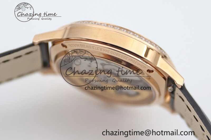 Rendez-Vous Date RG Q8F Best Edition White Dial Diamonds Bezel on Black Leather Strap A Thermal 10219