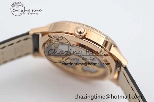 Rendez-Vous Date RG Q8F Best Edition White Dial Diamonds Bezel on Black Leather Strap A Thermal 10219