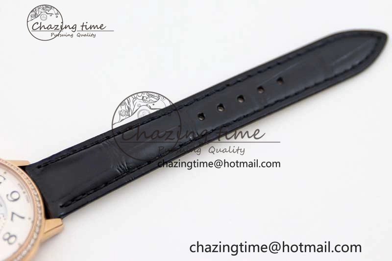 Rendez-Vous Date RG Q8F Best Edition White Dial Diamonds Bezel on Black Leather Strap A Thermal 10219