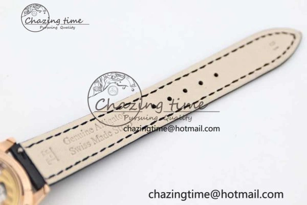 Rendez-Vous Date RG Q8F Best Edition White Dial Diamonds Bezel on Black Leather Strap A Thermal 10219
