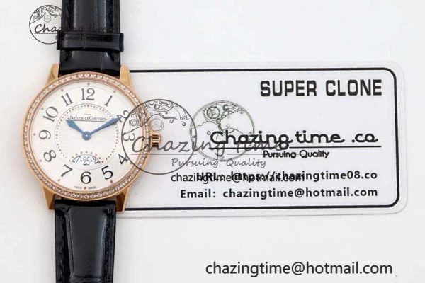 Rendez-Vous Date RG Q8F Best Edition White Dial Diamonds Bezel on Black Leather Strap A Thermal 10219