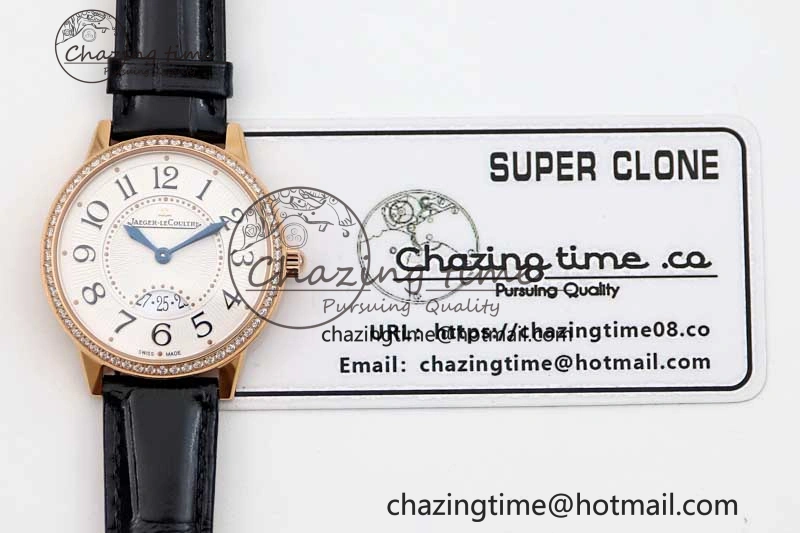 Rendez-Vous Date RG Q8F Best Edition White Dial Diamonds Bezel on Black Leather Strap A Thermal 10219