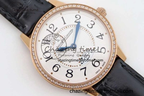 Rendez-Vous Date RG Q8F Best Edition White Dial Diamonds Bezel on Black Leather Strap A Thermal 10219
