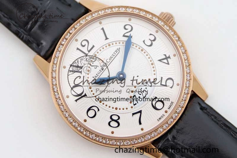 Rendez-Vous Date RG Q8F Best Edition White Dial Diamonds Bezel on Black Leather Strap A Thermal 10219