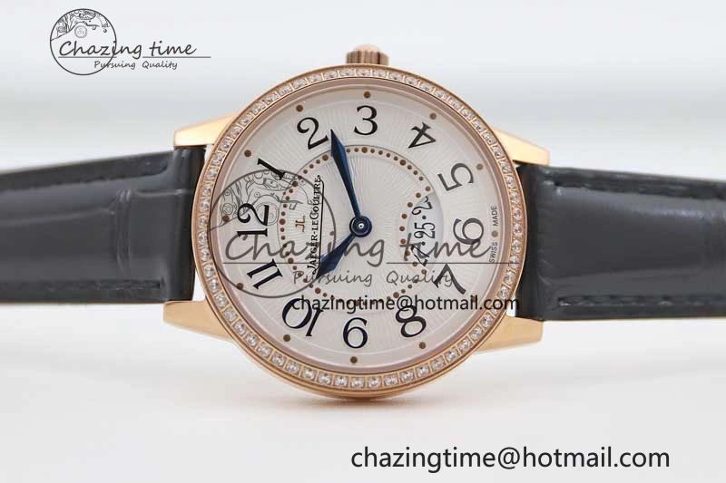 Rendez-Vous Date RG Q8F Best Edition White Dial Diamonds Bezel on Black Leather Strap A Thermal 10219