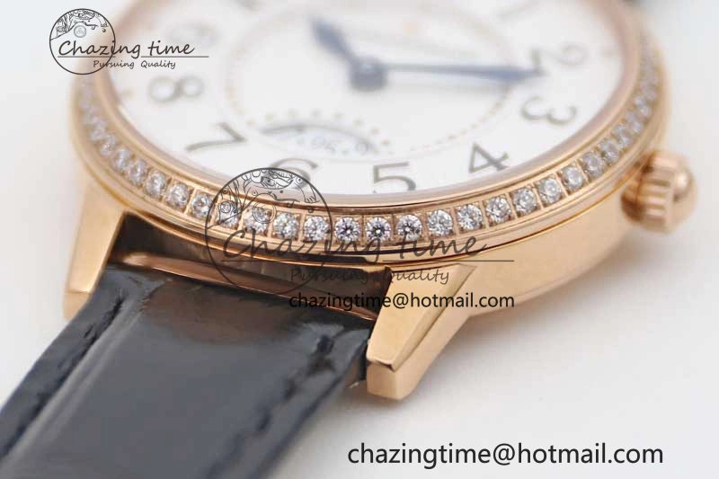 Rendez-Vous Date RG Q8F Best Edition White Dial Diamonds Bezel on Black Leather Strap A Thermal 10219