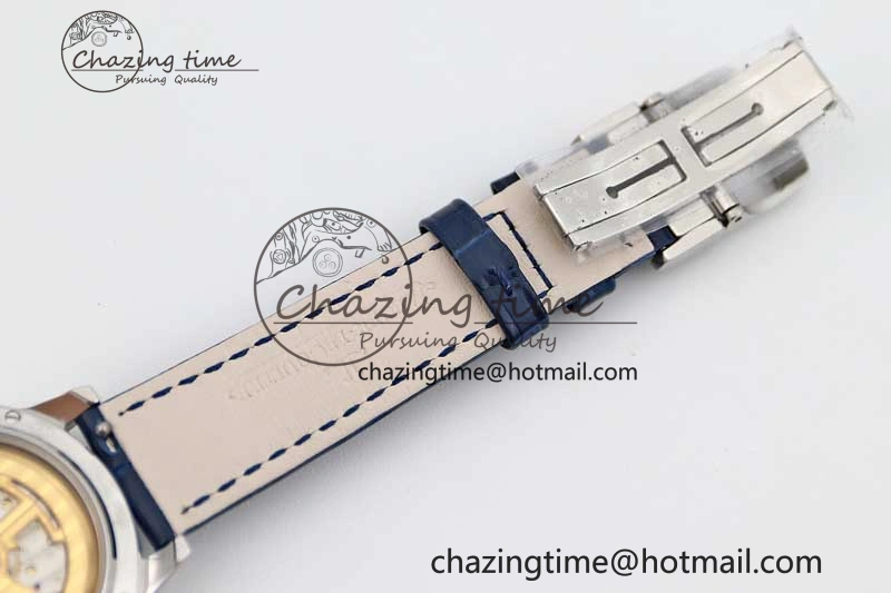 ZipUp Rendez-Vous Date SS Q8F Best Edition White Dial Diamonds Bezel on Blue Leather Strap A 7431