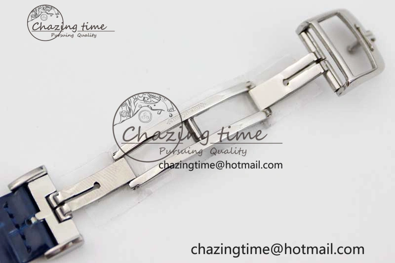ZipUp Rendez-Vous Date SS Q8F Best Edition White Dial Diamonds Bezel on Blue Leather Strap A 7431