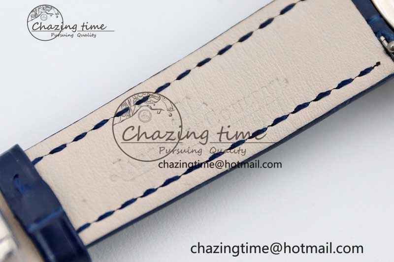 ZipUp Rendez-Vous Date SS Q8F Best Edition White Dial Diamonds Bezel on Blue Leather Strap A 7431