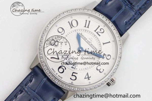 ZipUp Rendez-Vous Date SS Q8F Best Edition White Dial Diamonds Bezel on Blue Leather Strap A 7431