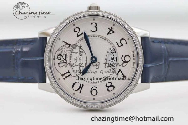 ZipUp Rendez-Vous Date SS Q8F Best Edition White Dial Diamonds Bezel on Blue Leather Strap A 7431