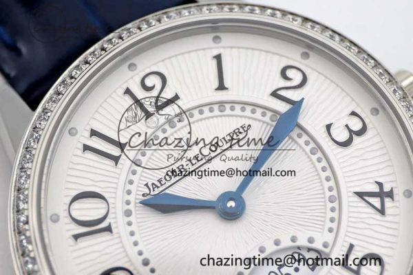 ZipUp Rendez-Vous Date SS Q8F Best Edition White Dial Diamonds Bezel on Blue Leather Strap A 7431