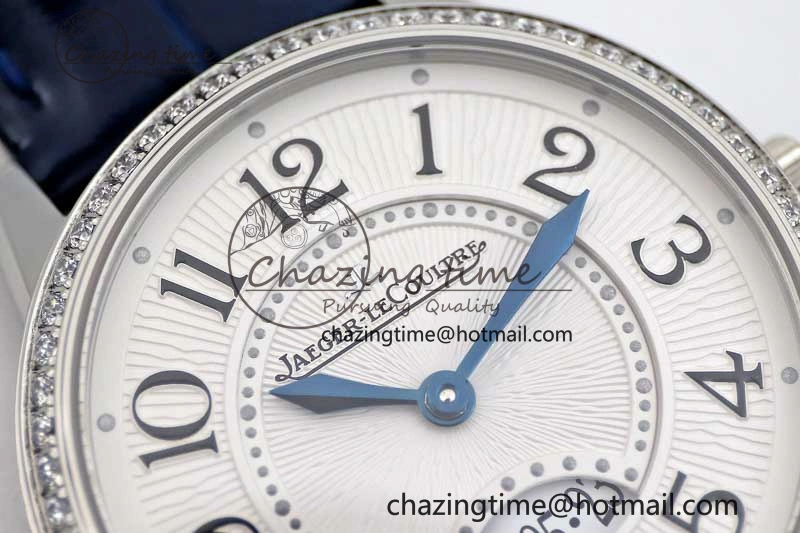 ZipUp Rendez-Vous Date SS Q8F Best Edition White Dial Diamonds Bezel on Blue Leather Strap A 7431
