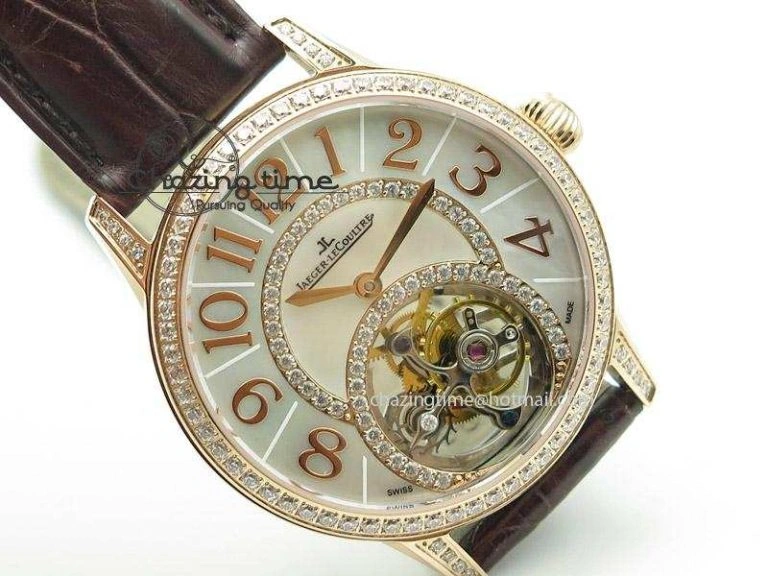 Rendez-Vous Ladies RG White MOP Dial Tourbillon on Brown Alligator Leather Breathable 7510