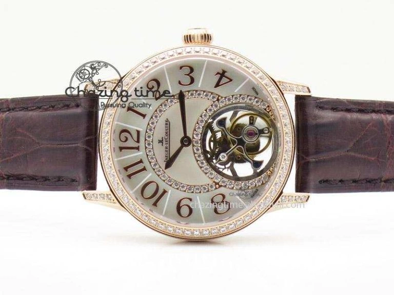 Rendez-Vous Ladies RG White MOP Dial Tourbillon on Brown Alligator Leather Breathable 7510