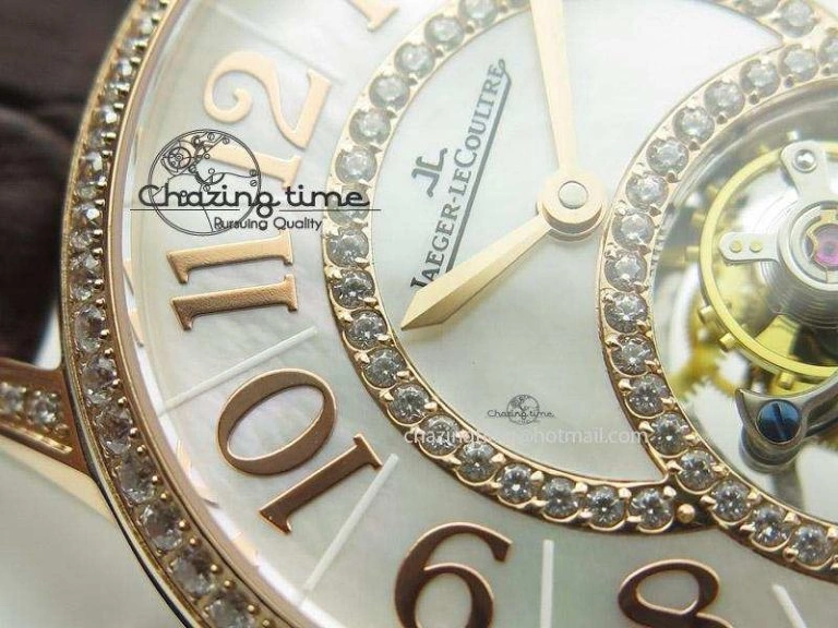 Rendez-Vous Ladies RG White MOP Dial Tourbillon on Brown Alligator Leather Breathable 7510