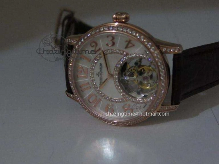 Rendez-Vous Ladies RG White MOP Dial Tourbillon on Brown Alligator Leather Breathable 7510