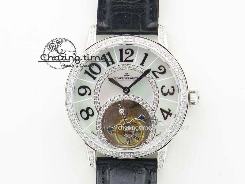Rendez-Vous Ladies SS White MOP Dial Tourbillon on Black Alligator Leather Refined 7509