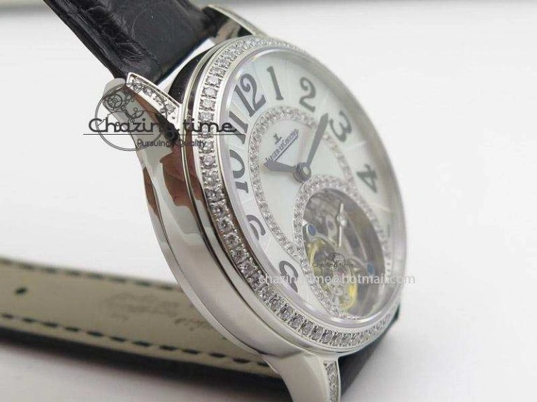 Rendez-Vous Ladies SS White MOP Dial Tourbillon on Black Alligator Leather Refined 7509