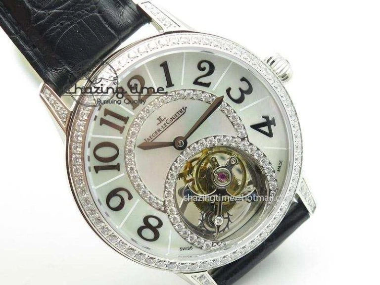 Rendez-Vous Ladies SS White MOP Dial Tourbillon on Black Alligator Leather Refined 7509