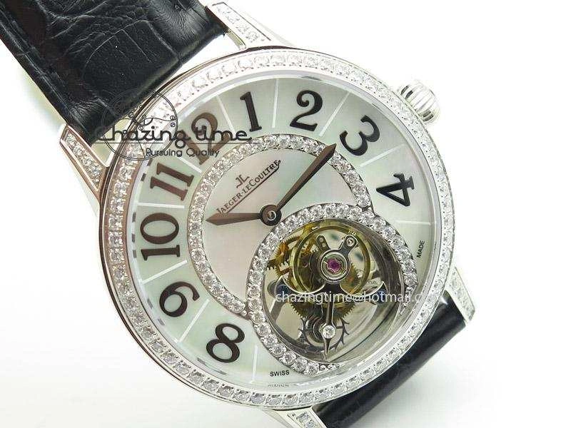 Rendez-Vous Ladies SS White MOP Dial Tourbillon on Black Alligator Leather Refined 7509