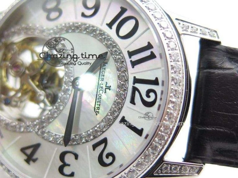 Rendez-Vous Ladies SS White MOP Dial Tourbillon on Black Alligator Leather Refined 7509