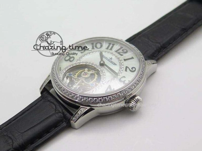 Rendez-Vous Ladies SS White MOP Dial Tourbillon on Black Alligator Leather Refined 7509