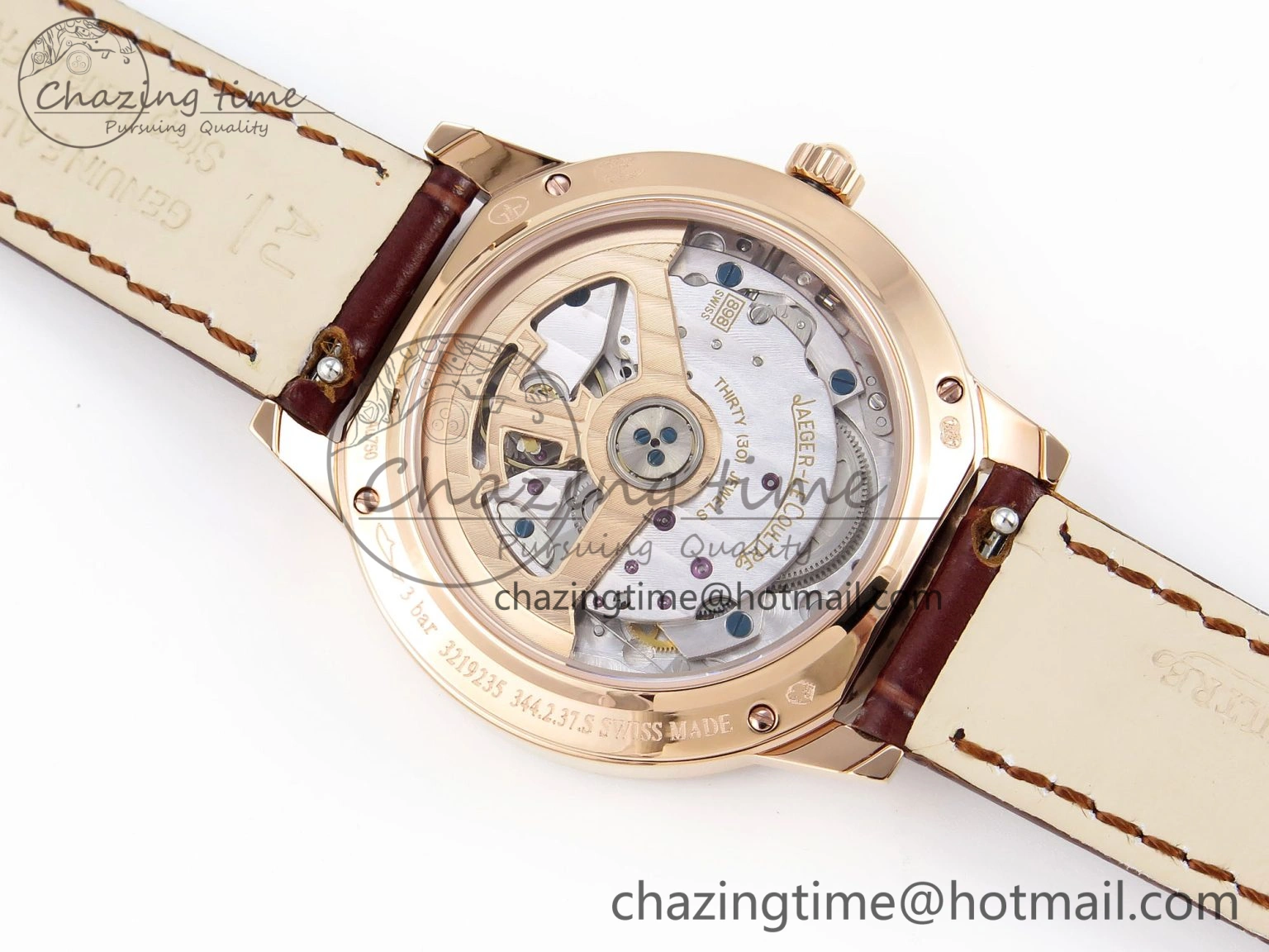 Rendez-Vous Night & Day RG APSF 1:1 Best Edition White Textured Dial Diamonds Bezel on Brown Leather Strap A ZeroBulk 10123
