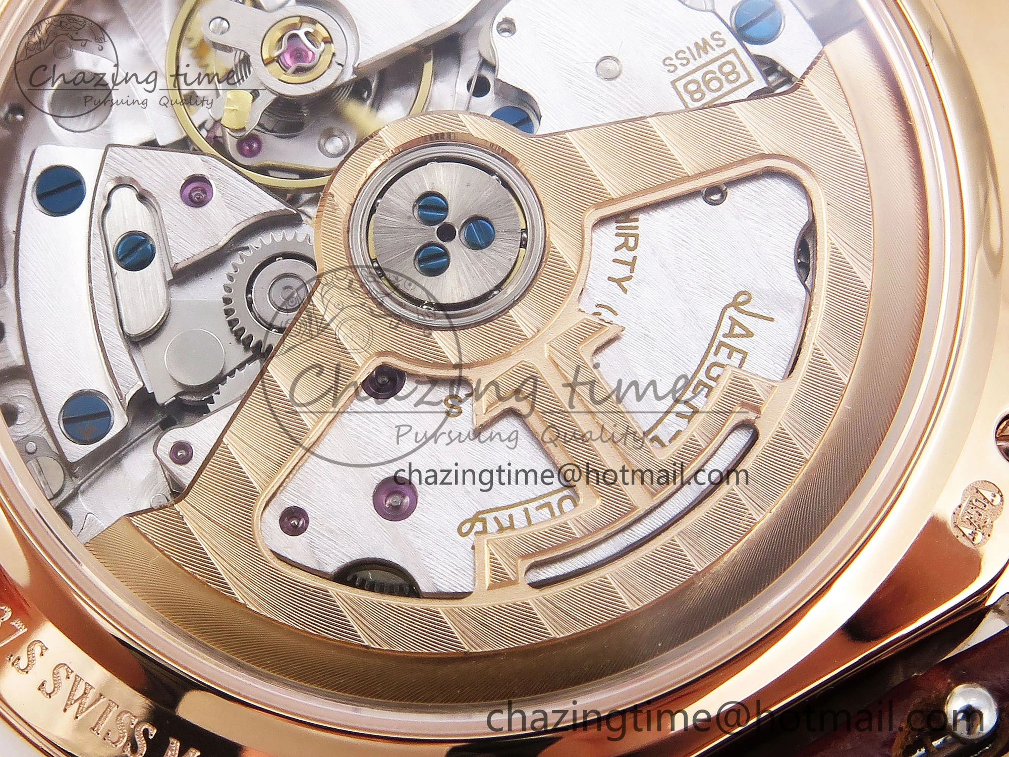 Rendez-Vous Night & Day RG APSF 1:1 Best Edition White Textured Dial Diamonds Bezel on Brown Leather Strap A ZeroBulk 10123